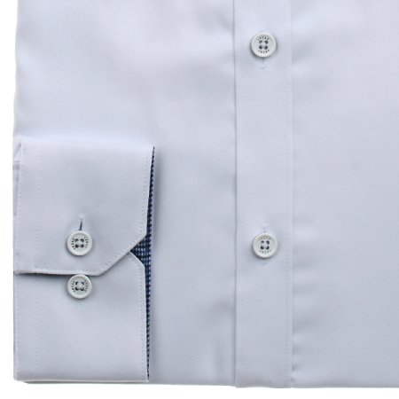 배색카라 면혼방 트윌솔리드 슬림긴소매