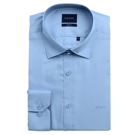 배색카라 면혼방 트윌솔리드 슬림긴소매