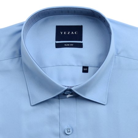 배색카라 면혼방 트윌솔리드 슬림긴소매