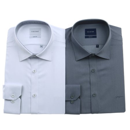 배색카라 스판 솔리드 슬림 긴소매