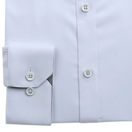 배색카라 스판 솔리드 슬림 긴소매