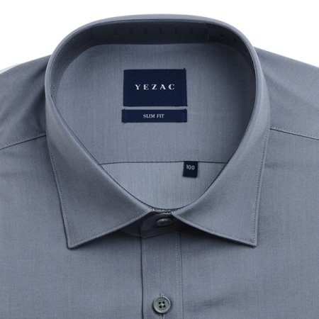 배색카라 스판 솔리드 슬림 긴소매