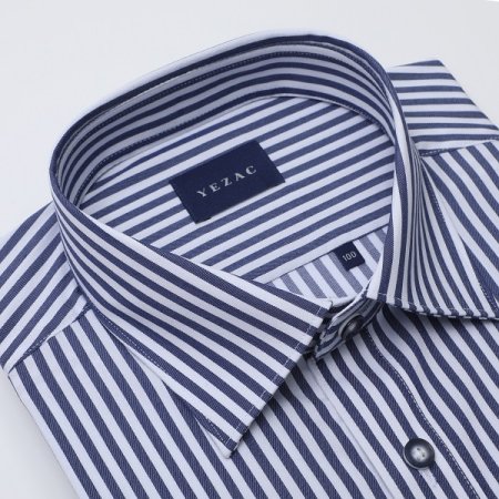 코튼혼방 스판 스트라이프 일반핏긴소매