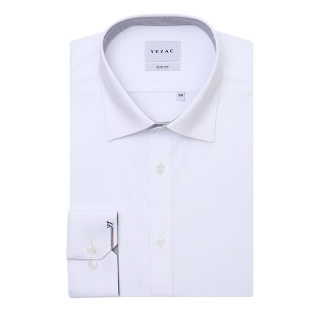 커프스자수 스판 솔리드 슬림 긴소매