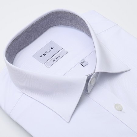 커프스자수 스판 솔리드 슬림 긴소매