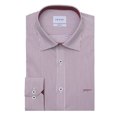 배색카라 면혼방스판스트라이프슬림긴소매