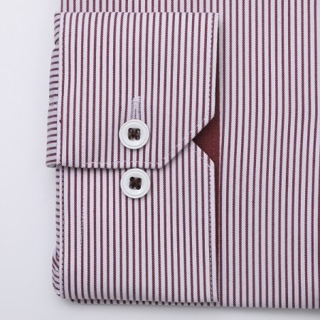 배색카라 면혼방스판스트라이프슬림긴소매