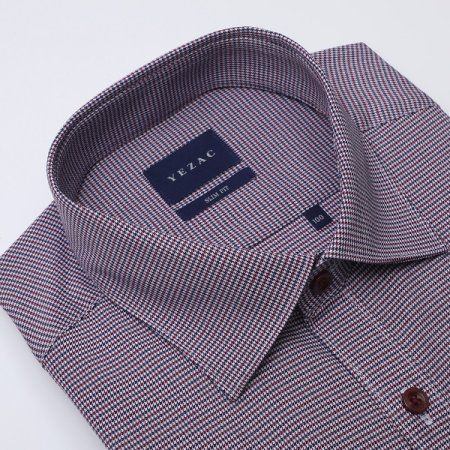 면혼방 스판 마이크로체크 슬림 긴소매