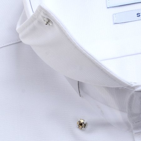 스냅 카라 뱀부스판 도비 슬림 긴소매