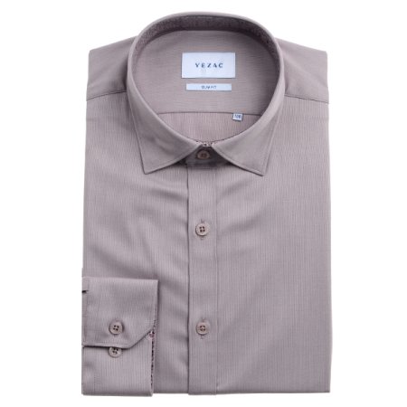 배색포인트 뱀부스판 도비 슬림 긴소매