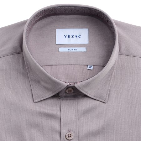 배색포인트 뱀부스판 도비 슬림 긴소매