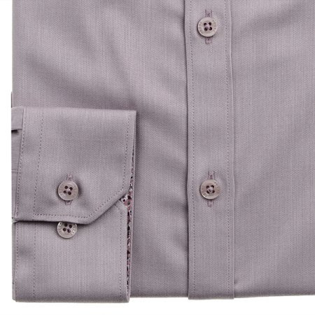 배색포인트 뱀부스판 도비 슬림 긴소매