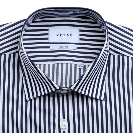 코튼레이온혼방 스트라이프 슬림긴소매