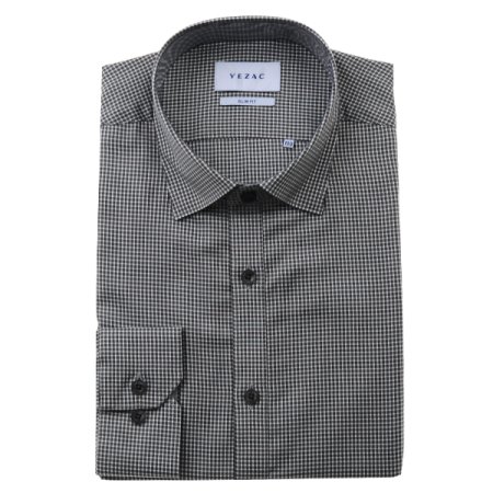 스냅카라 코튼레이온 체크 슬림긴소매