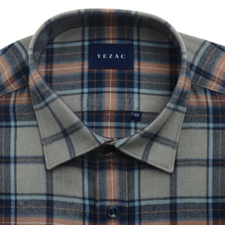 밑단 일자 기모 빅체크 일반핏 긴소매