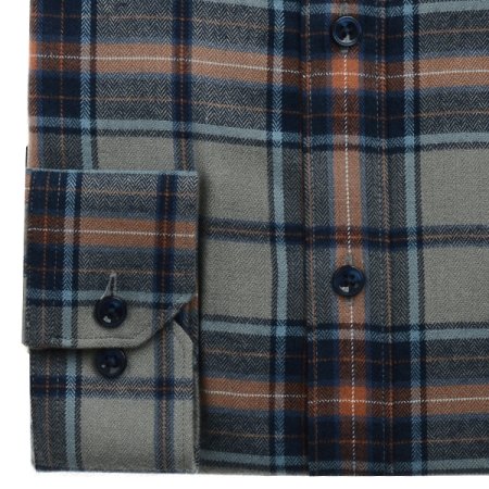 밑단 일자 기모 빅체크 일반핏 긴소매