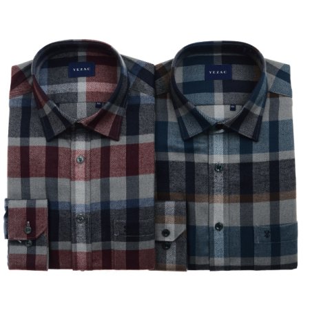 기모 빅체크 밑단일자 일반핏 긴소매