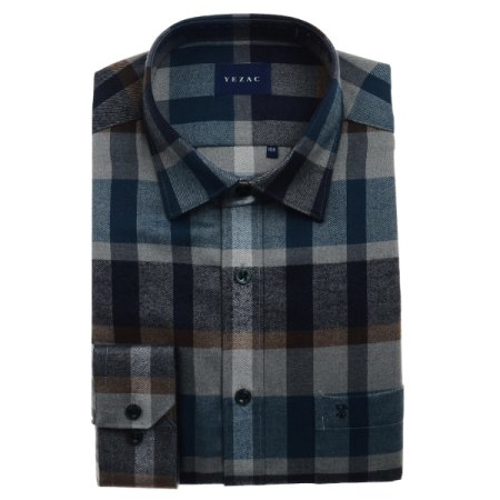 기모 빅체크 밑단일자 일반핏 긴소매