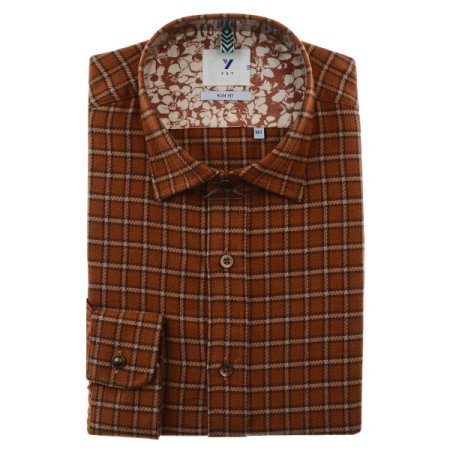 울혼방 기모 체크 캐주얼 슬림 긴소매