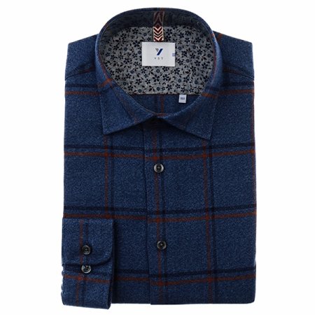 면혼방평직기모 윈도우체크 일반핏긴소매