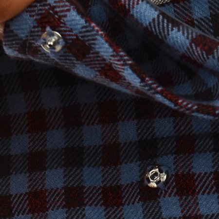 스냅카라 기모 체크 슬림핏 긴소매