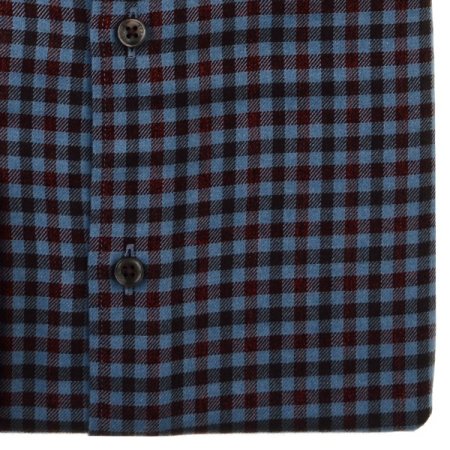 스냅카라 기모 체크 슬림핏 긴소매