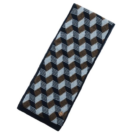 캐시미어100기하학문양 양면쁘띠머플러