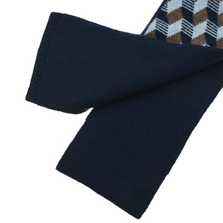 캐시미어100기하학문양 양면쁘띠머플러