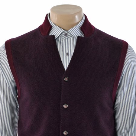 캐시 혼방 투톤 조직 하이넥 베스트