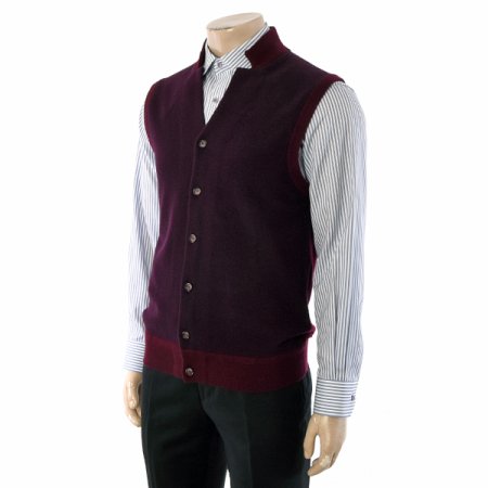 캐시 혼방 투톤 조직 하이넥 베스트