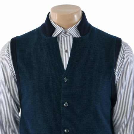 캐시 혼방 투톤 조직 하이넥 베스트