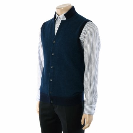 캐시 혼방 투톤 조직 하이넥 베스트