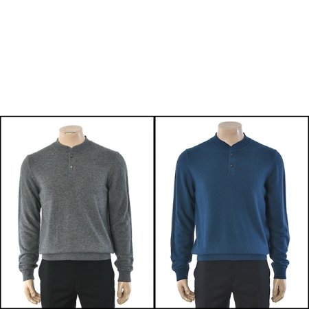 캐시혼방 변형 헨리넥 긴소매 니트