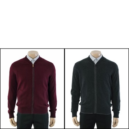 울캐시혼방 변형 헨리넥 풀짚업 가디건