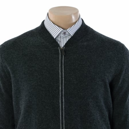 울캐시혼방 변형 헨리넥 풀짚업 가디건