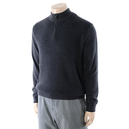 골지 자카드 반짚업 니트 긴소매