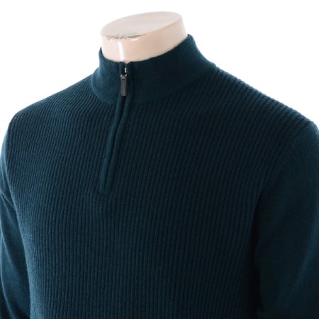 골지 자카드 반짚업 니트 긴소매