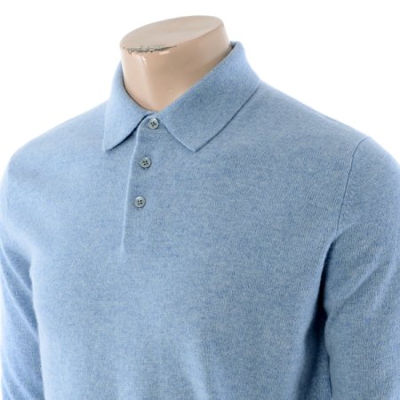 캐시미어100 솔리드 긴소매 카라티 