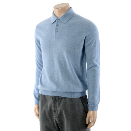 캐시미어100 솔리드 긴소매 카라티 