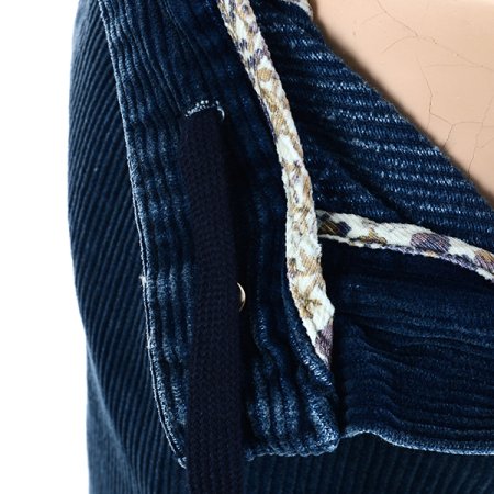 인디고 코듀로이 밴딩 팬츠