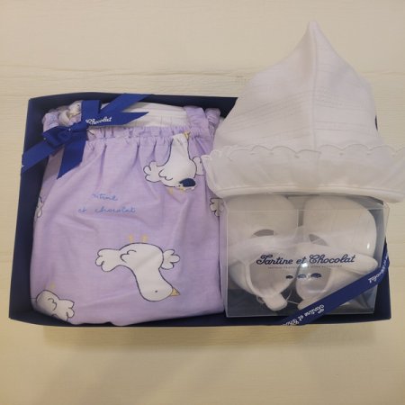 백일돌오리멜빵상하덧신요정모3종세트