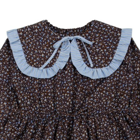 여아 플라워 프린트 카라 셋업 롱 원