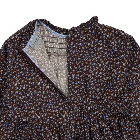 여아 플라워 프린트 카라 셋업 롱 원