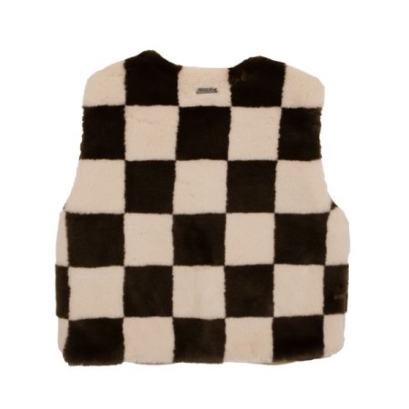 아동 카키 베이지 패턴 에코퍼 베스트