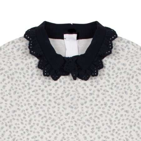 여아 아이보리 프릴카라장식 롱티셔츠