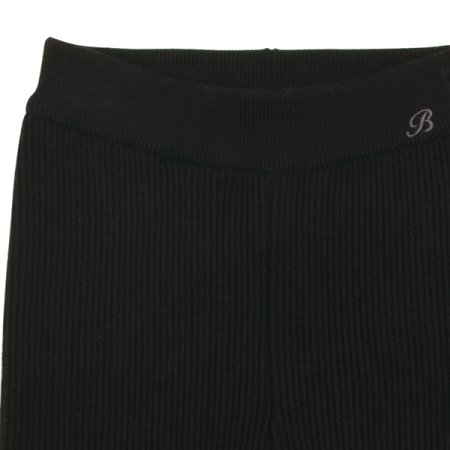 블랙 니트 골지 쫄바지