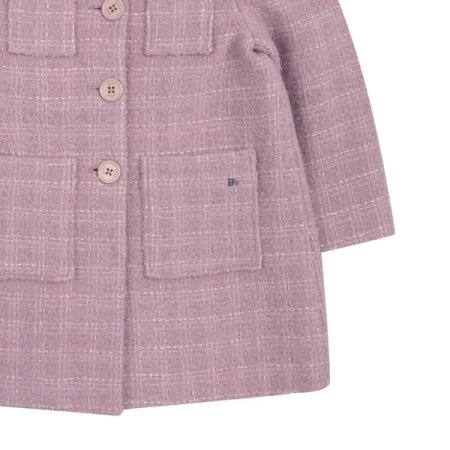 여아 바이올렛 트위드 퍼카라 코트