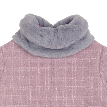 여아 바이올렛 트위드 퍼카라 코트