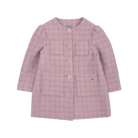 여아 바이올렛 트위드 퍼카라 코트
