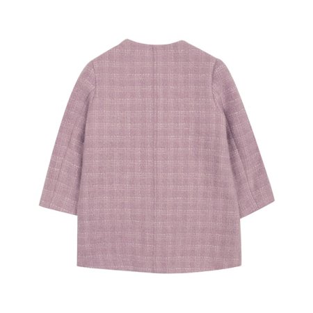 여아 바이올렛 트위드 퍼카라 코트